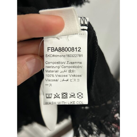 SweatyRocks NWT Black Lace Trim Kimono Open Cardigan Sz Medium Witchy Whimsygoth - Picture 7 of 11